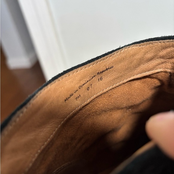 Jack Rogers Chandler Black Leather/Suede Boho Heel Ankle Booties - Picture 7 of 9